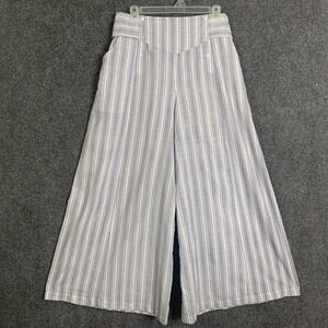 Jaase Wide Leg Boho Lightweight Pants Women M Blue Stripe Airy Hippie Beach